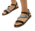 Sandali bassi neri da donna con fascia animalier Swish Jeans, Donna, SKU w041000823, Immagine 0